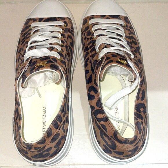Stuart Weitzman Sammy Cheetah Suede Low Top Sneaker Size 6.5 - Picture 4 of 8